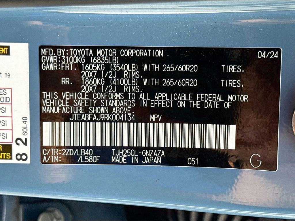 2024 Toyota Land Cruiser 4WD (Natl)