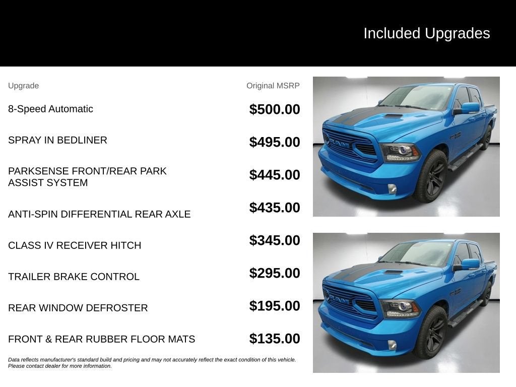 2018 RAM 1500 Sport Crew Cab 4x4 5'7" Box