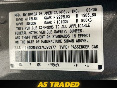 2007 Honda Accord Sdn EX-L