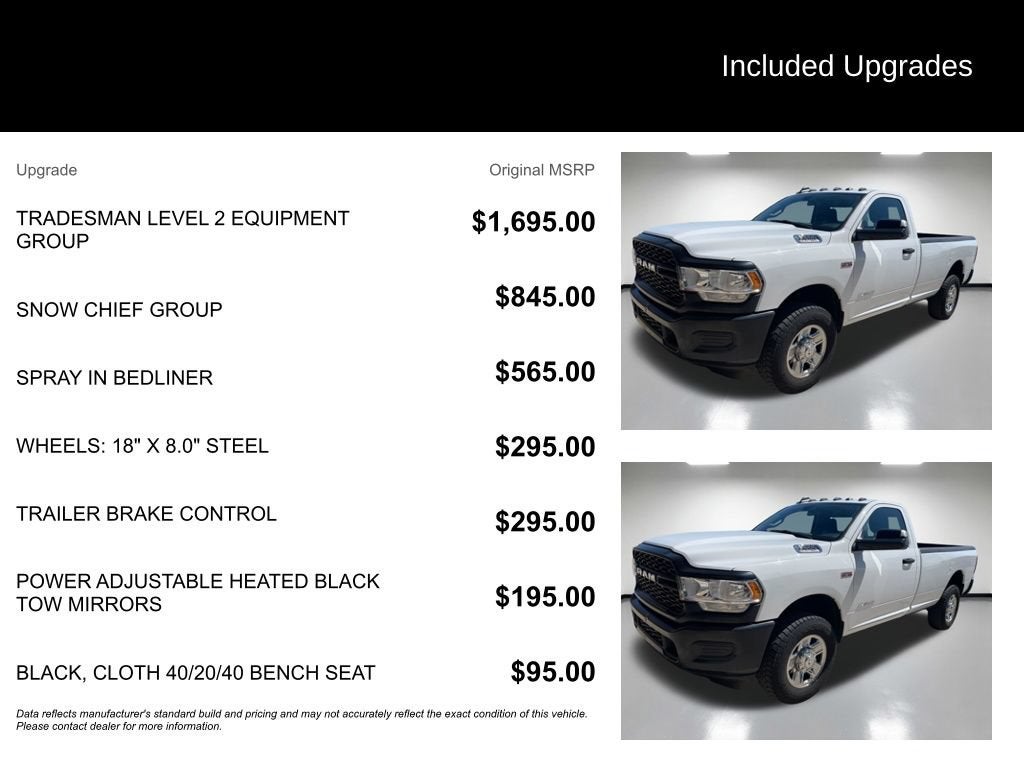 2020 RAM 2500 Tradesman Regular Cab 4x4 8' Box